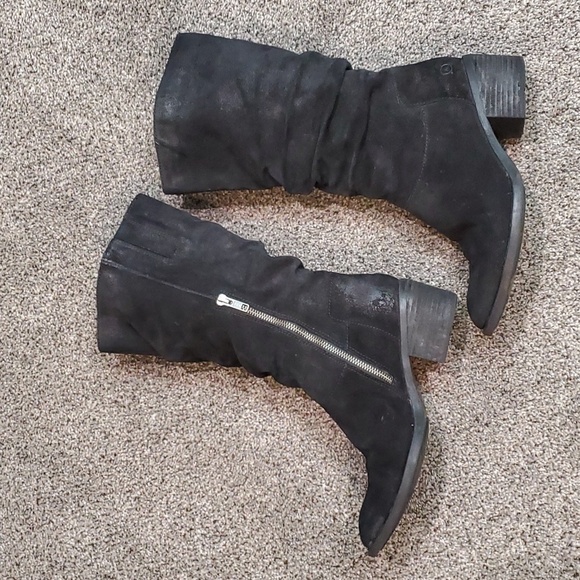 Born Women Peavy Comfort Suede Boots block heels  shoes sz 7.5M - Picture 7 of 14